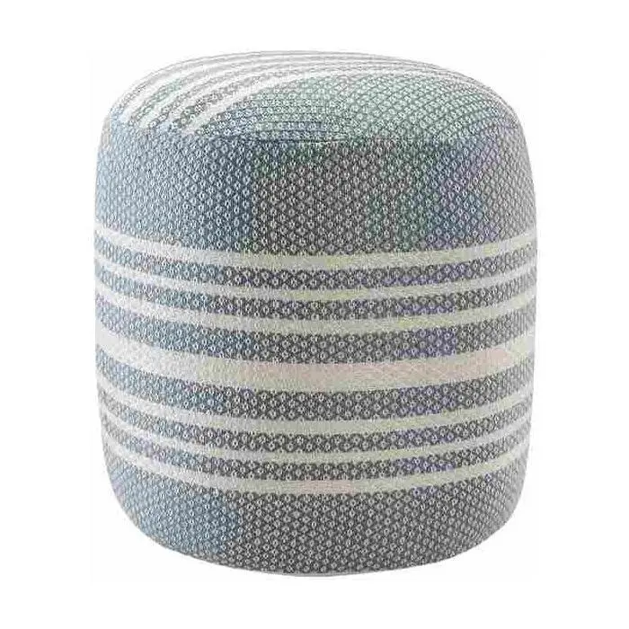 Ox Bay Geometric Striped Handmade Outdoor Pouf Ottoman Ox Bay Geometric Striped Handmade Outdoor Pouf Ottoman