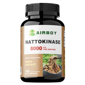 Airboy - Nattokinase Supplement 8,000 FU Per Serving, 60 Veggie Capsules | Traditional Natto Extract Source – Max Strength Enzyme & Heart Health Support – Non-GMO