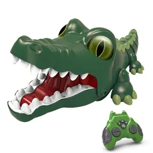 Crazy Croc R/C Remote Control Crocodile with Moving Jaw & Tail Realistic Design for Kids Green Toy with 2.4g Remote Control and Rechargeable Battery