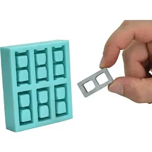 Miniature Cinder Block Mold – Premium Silicone Rubber Mold for Casting Mini Cement Blocks, Resin, Wax, and Plaster – Ideal for Diorama, Dollhouse, Model Train Layout, Mini Construction Projects – Reusable Easy Release