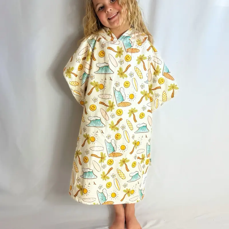 Hooded Towel Surfer Girl, Bath, Beach and Pool Towel for Infants, Toddler and Children, Cute Summer Towel
