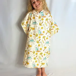 Hooded Towel Surfer Girl, Bath, Beach and Pool Towel for Infants, Toddler and Children, Cute Summer Towel