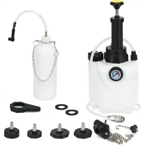 Upgrade 3L Manual Brake Bleeder Kit with 1L Brake Bleed Bottle and 1 Universal Master Cylinder Adapters,Professional Brake Bleeder Fluid Pump Kit Suitable for Most Brake Mast Cylinder R2026
