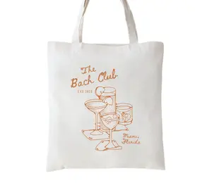 The Bach Club Canvas Tote Bag, Custom Bridesmaid Tote Bag, Bachelorette Party Favors, Bachelorette Totes Club, Club Bachelorette Bridesmaid Favors Tote Custom Design Color