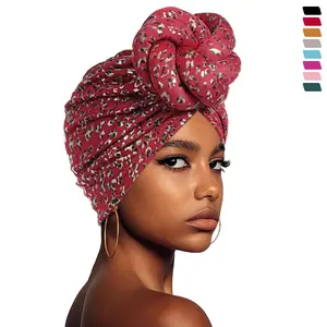 Head Wraps Elegant Retro Turban for Women Muslim Headscarf Cap Printed Color Ladies Beanies Caps Muslim Headpiece