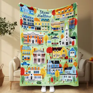 Hallmark Gilmore Girls Star Cutout Map Blanket, Perfect Mother's Day Gift, Cozy Sofa Camping Throw, Unique Home Decor Accessory