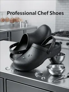 Men's Anti-Slip Chef Shoes, High-Quality Durable Kitchen Work Shoes, Reinforced Sole, Eva Material, Heel Support, Textured Grip, Worker Footwear, Nonslip Work Shoes