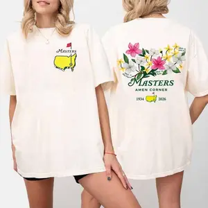 Masters Tournament Amen Corner Floral Golf T-Shirt, Distressed Augusta Graphic, Masters Golf Tournament Shirt