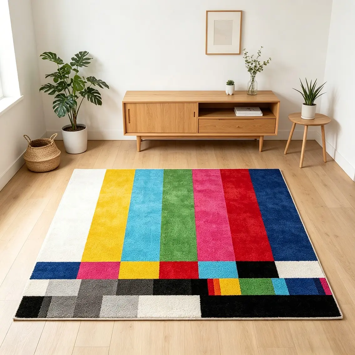 Color block splicing irregular carpet Mondrian style plush floor mat, non slip and wear-resistant floor mat for living room and study, decorative mat suitable for ins style/modern home decoration, Modern Abstract Rug, Home Decor Rugs