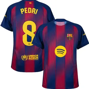 Unisex Soccer/Football Barcelona/Spain Team Pedri La Liga 2025/26 Home/Away Replica Jersey GVS