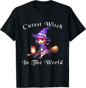 Cutest Witch In The World Cute Anime Witch Girl Halloween T-Shirt - Phoebeumba Shop 22B09CNW8TW3