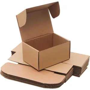 10 Pack 6x4x3'' Corrugated Small Cardboard Shipping Boxes Recyclable Packaging for Business Mailer Gift Crafts Jewelry Packing Brown