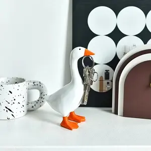 6 Set Mini Desk Goose Outfits Accessories, Funny Tiny Chain Collar & Sunglasses Costume for Magnetic Desk Goose Statue, Cute Porch Goose Decor Dress Up Kit, Novelty Mini Goose Figurine Clothing for Home Office Table Decor