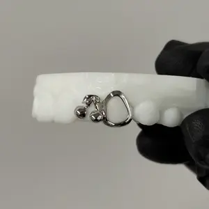 925 Silver Custom Cherry Open Face Teeth Grillz Fashion Jewelry for Girls