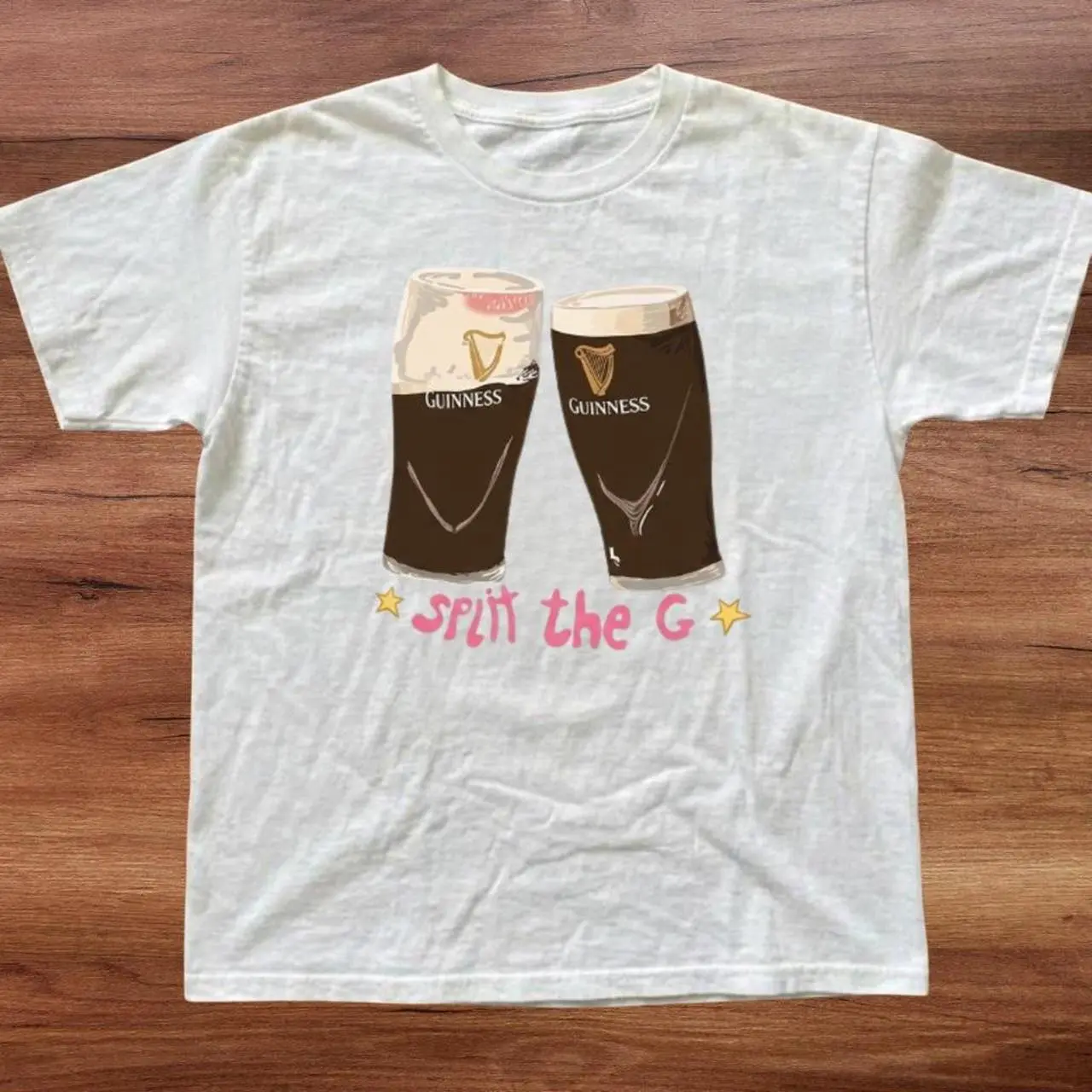 Guinness “Split the G” Graphic Baby Tee – Kawaii Aesthetic Top