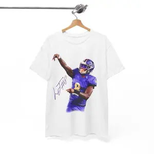 Rugby player T-shirt, sports, Lamar Jackson Tee， Create a unique dressing style, urban street style, suitable for men, women, mothers, and friends, couple style, fashionable and loose, youthful and energetic, men's daily wear tops