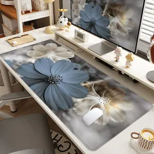 1pc Extra Large Tricolor Flowers Mouse Pad Artistic Desk Pad,Computer Keyboard Mousepad with Non - Slip Rubber Base Durable Stitched Edge Perfect Gift for Home and Office Office Desk Accessories