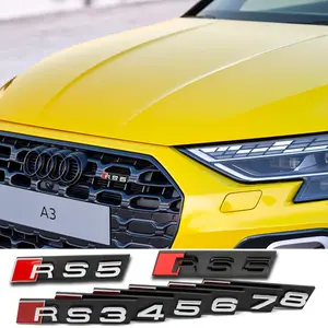 Audi Rs Grill Emblem Rs3/rs4/rs5/rs6/rs7/rs8 Front Grille Upgrade Decal, Audi Car Head Tail 3D Badge, Exterior Upgrade Decoration