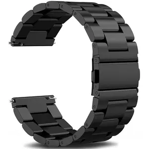 22mm Heavy-duty Metal Watch Band for Men, Stainless Steel, Double Locking Deployant Clasp