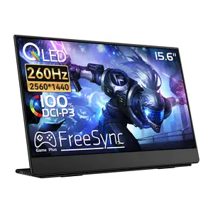 Ehomewei Q1g PRO 15.6" 2K, 260Hz extra Portable Gaming Monitor Full Metal Body With L-Stand Ultra Slim, freesync, LG QLED Screen for Laptop PC Mac Switch2 PS5 Xbox, Dual Speaker