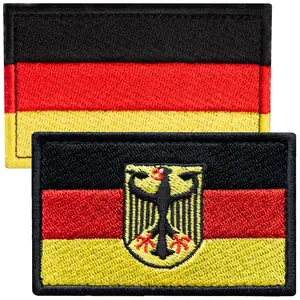 2-Pcs German Flag and Coat of Arms Embroidered Patch Set Embroidered Hook & Loop