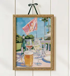 Watering Hole Golf Art Print_ 19th Hole Cocktail Poster for Bar Cart Decor, Palm Beach Sport Gift