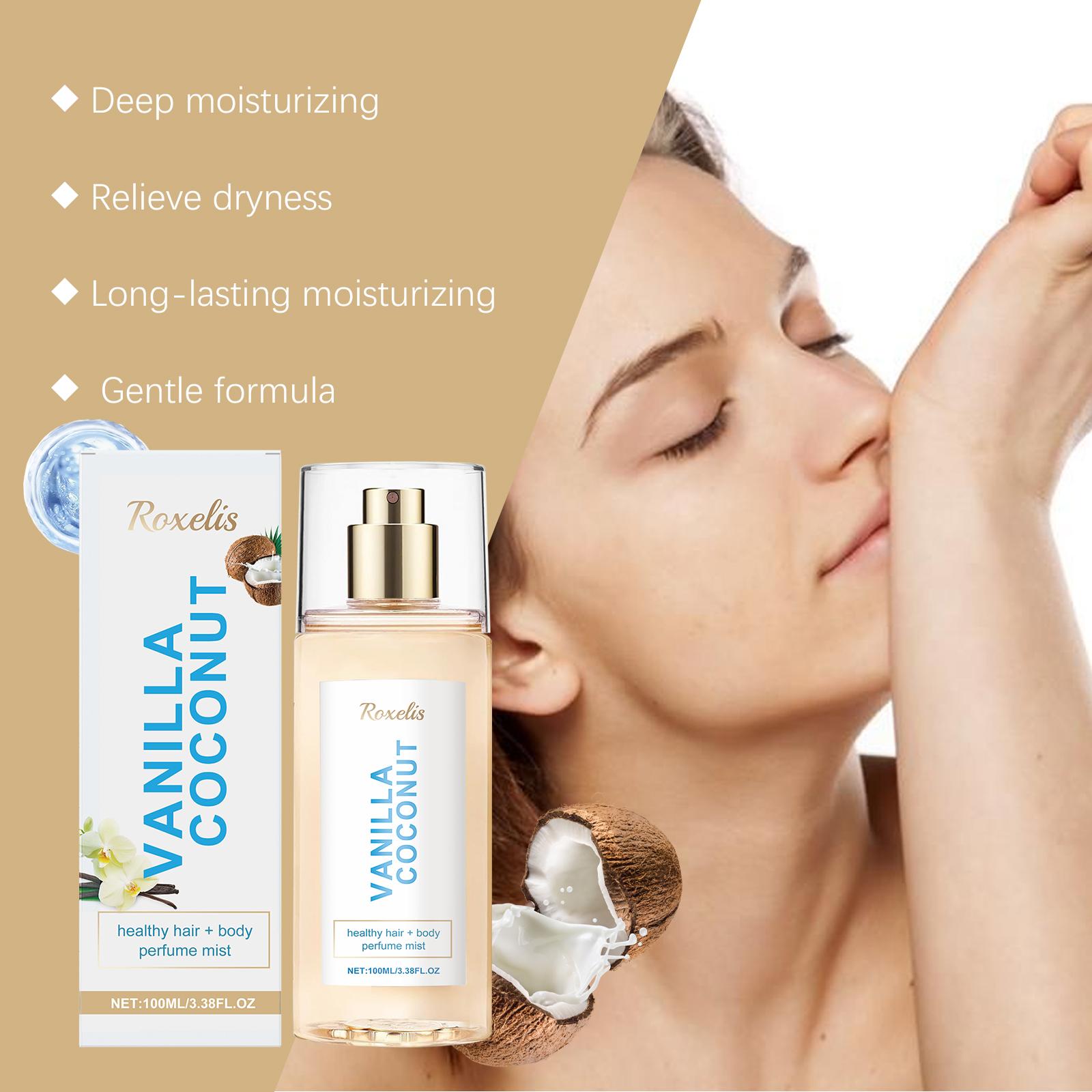 Vanilla Coconut Body Perfume Spray, Long-Lasting Scent, Unique Charm, Romantic Portable Fragrance, Ideal Daily Use, Perfect Gift, Body Hair Fragrance, Fragrance Sprays