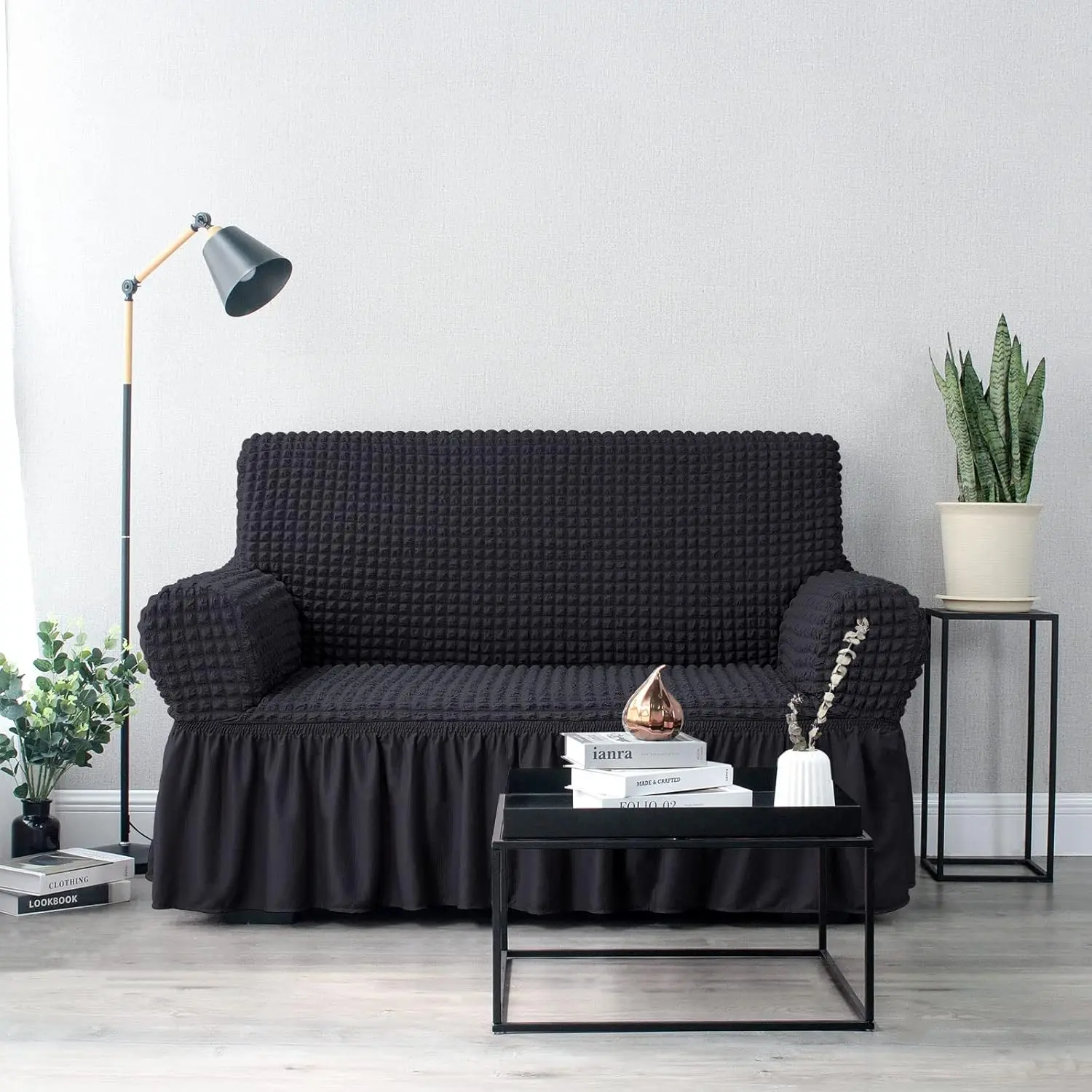 Solid Color Sofa Cover, Sofa Couch Covers, 1 Count Non-slip Sofa Slipcover, Dustproof Sofa Protector, Sofa Protector for Home Living Room Bedroom Office