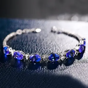 Elegant Sparkling Sapphire Bracelet Set with Sparkling Blue Cubic Zirconia - Versatile and Fashionable for Casual, Party, Wedding, and Festival Gifts