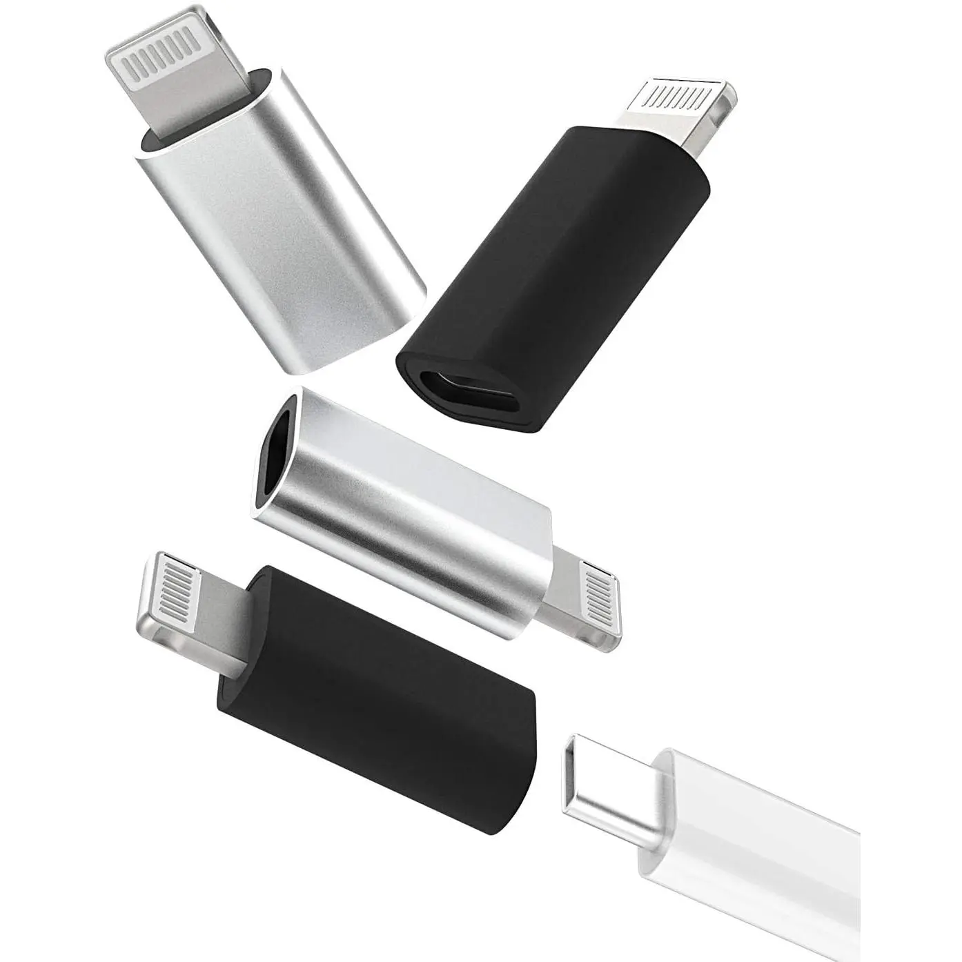 4Pack,USB C Female to Lightning Male Adapter,USB-C to Lightning Adapter,Lightning to USB C,Type C Cable Charger Adaptor for Apple iPhone 12 11 Mini PRO MAX XS XR X SE2 7 8Plus Ipad AIR USBC Charging