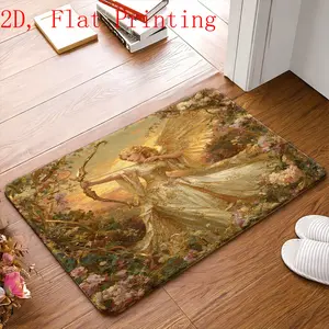 Angel Archery Art Pattern Flannel Non Slip Floor Mat Durable Machine Washable Universal Doormat Entryway Bedside Rug Ideal for Bathroom Shower Stall Living Room Bedroom Indoor Home Decor non-slip