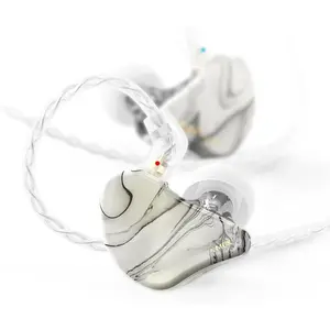 MMCX Triple Driver in-Ear Monitors with Rich Bass, HiFi Stereo IEM Earphones with Upgraded Detachable Cables for Audiophiles Musicians (Porcelain White)