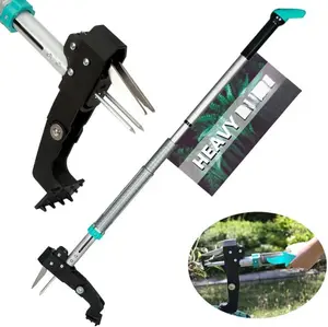 46" Weed Pulling Tool, 4-Claw Detachable Weed Puller Tool with Long Handle Adjustable, Heavy Duty Stand Up Weeder Weeding Tool for Lawn, Yard, Garden, Dandelion Picker, Weed Remover