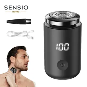 Electric Mini Shaver,Waterproof Portable Type-C Rechargeable Razor with LCD Display,Washable Beard Trimmer,Great for Travel and Home Use,SENSIOHOME.