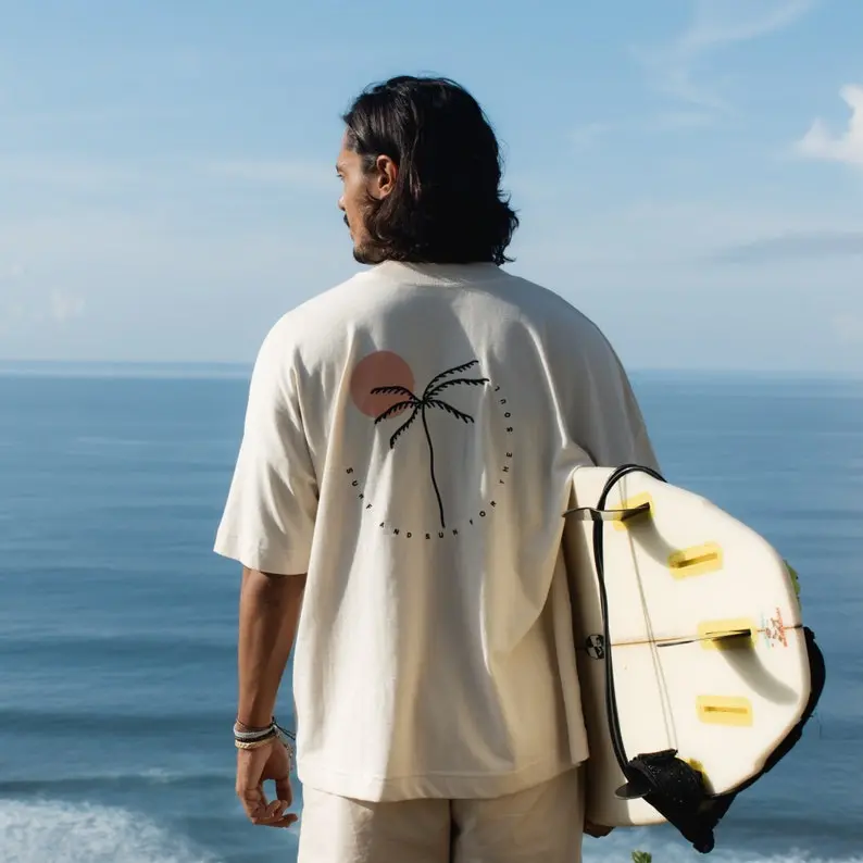 Surf & Sun Sustainable Oversized T-shirt, Surf t-shirt, Organic cotton, Ethical clothing, Unisex t-shirt, Boho clothing, Pineapple Island