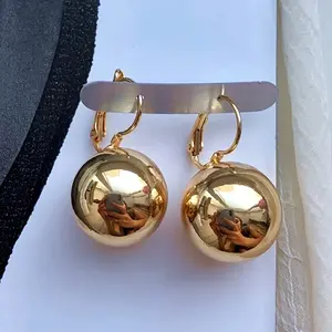 Boho Earrings Gold & White Plated Hypoallergenic Ball Drop Design Perfect Gift for All-Day Comfort & Stylish Bohemian Dangle Jewelry