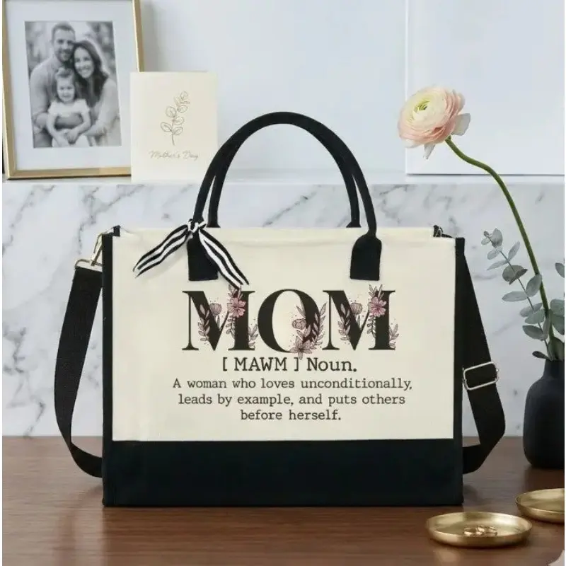 Mom Tote Bag - Christmas, Birthday Gifts for Mom, Mama, Bonus Mom, Stepmom Xmas Gifts Idea for Women, Classic, Adjustable Strap