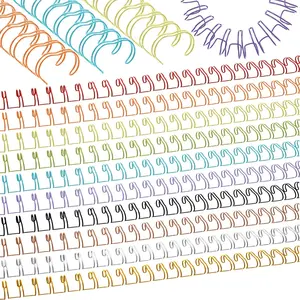 100 count Metal Double Loop Binding Wires 5/8" Bulk Cinch Binding Wires Double Spiral Binding Ring Coil 10 Colors  Binding Spines Combs 21 Holes 2: 1 Pitch Cinch Binding Machine Wire