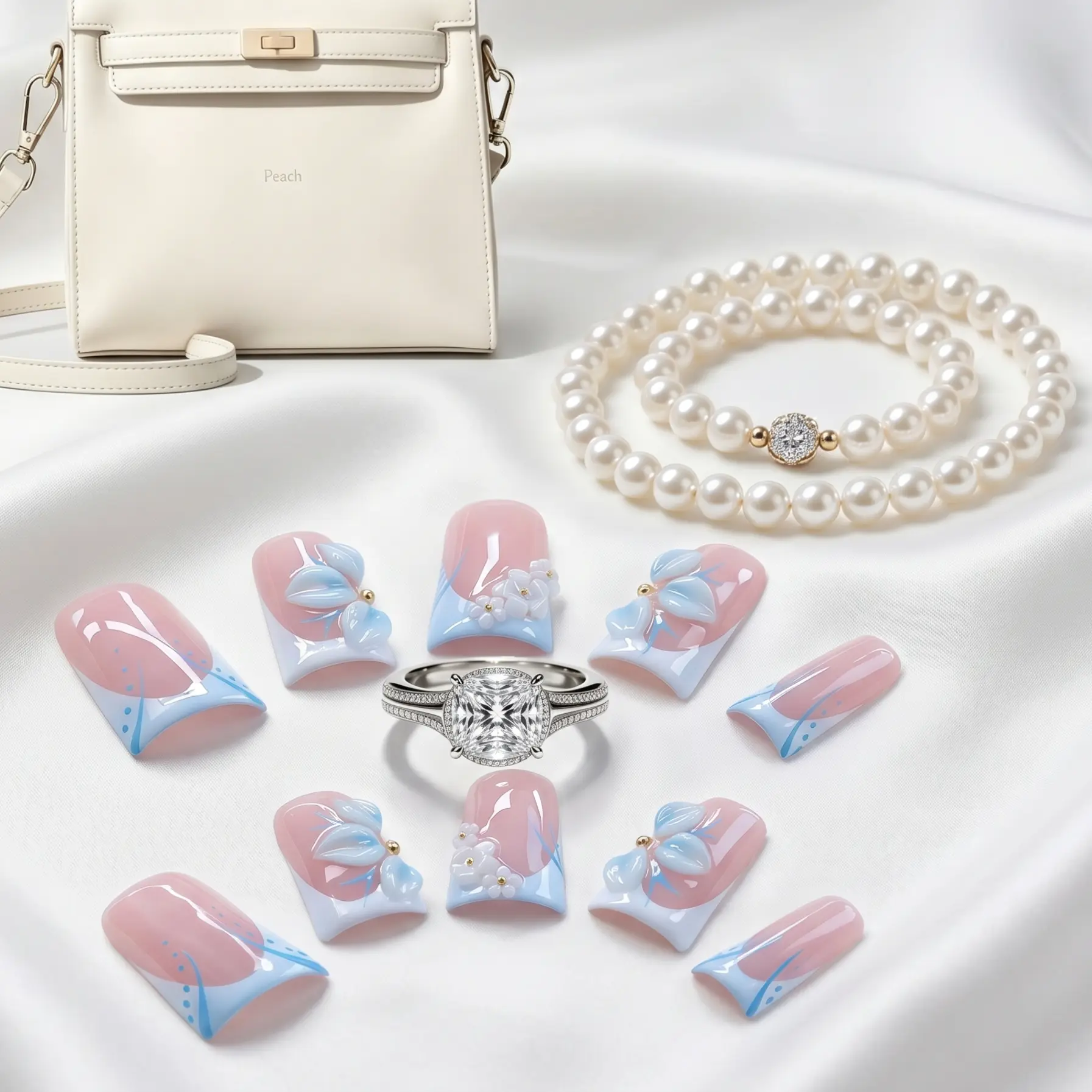 10 pcs Handmade Press On Nails Full Set With Application Tool Ki