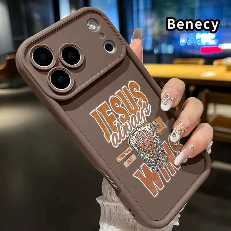 Jesus Always Wins Pattern TPU Phone Case for iPhone 17 Pro Max 16 15 14 Plus 13 12 Mini 11 XR X XS Air E Shockproof Full Camera Protection Durable Slim Silicone Cover Smartphone Casing