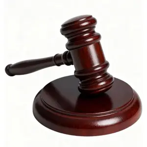 Loud Clear Strike Wooden Gavel & Sound Block Set, Red Judge Gavel for Meetings, Auctions, HOA, Mock Trials, Premium Gift for Lawyers and Judges