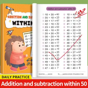 1/4 set of addition and subtraction oral arithmetic problems within 20-50-100 Primary school first grade math formula table Digital enlightenment exercise book