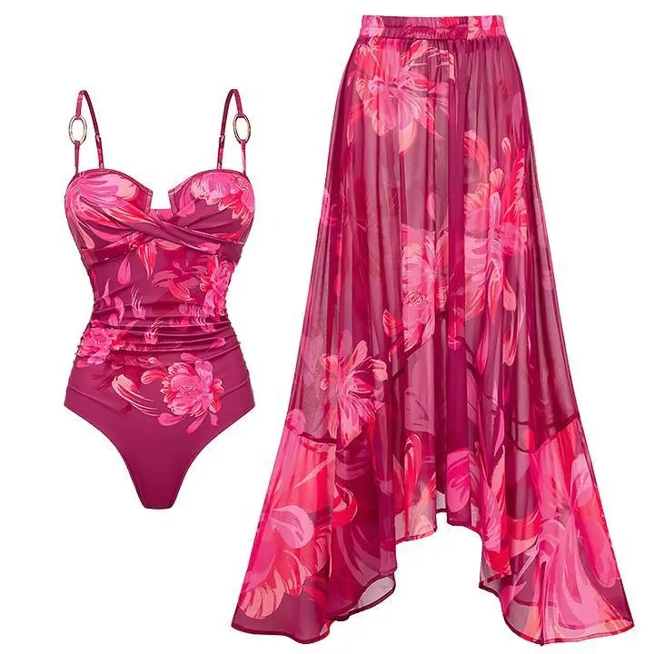 Setand Matching Cover Skirt Set Swimdress Stylish Beachwear Bathing Suit SpringStatements Swimwear Coverups vacation swimwear for women#Summervibes #Summervibes outdoorfun #SwimWeek
