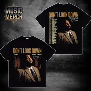 Rod Wave Don't Look Down Tour 2026 Shirt #6, Rod Wave Tour Dates T-Shirt, Double Sided Concert Graphic Tee, Rap Music Merch, Unisex Cotton Shirt, Gift for Fans