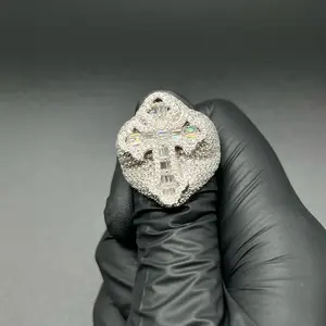 Men moissanite cross ring