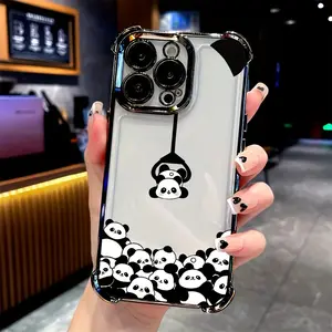 A Cute Little Panda Baby Phone Case, TPU Shockproof Full Protection Case with Electroplated Frame, Suitable for iPhone 17/16/15/14/13/12/11 PRO PROMAX PLUS AIR X XSMAX, Ideal Gift for Friends and Family, SJQNDD124