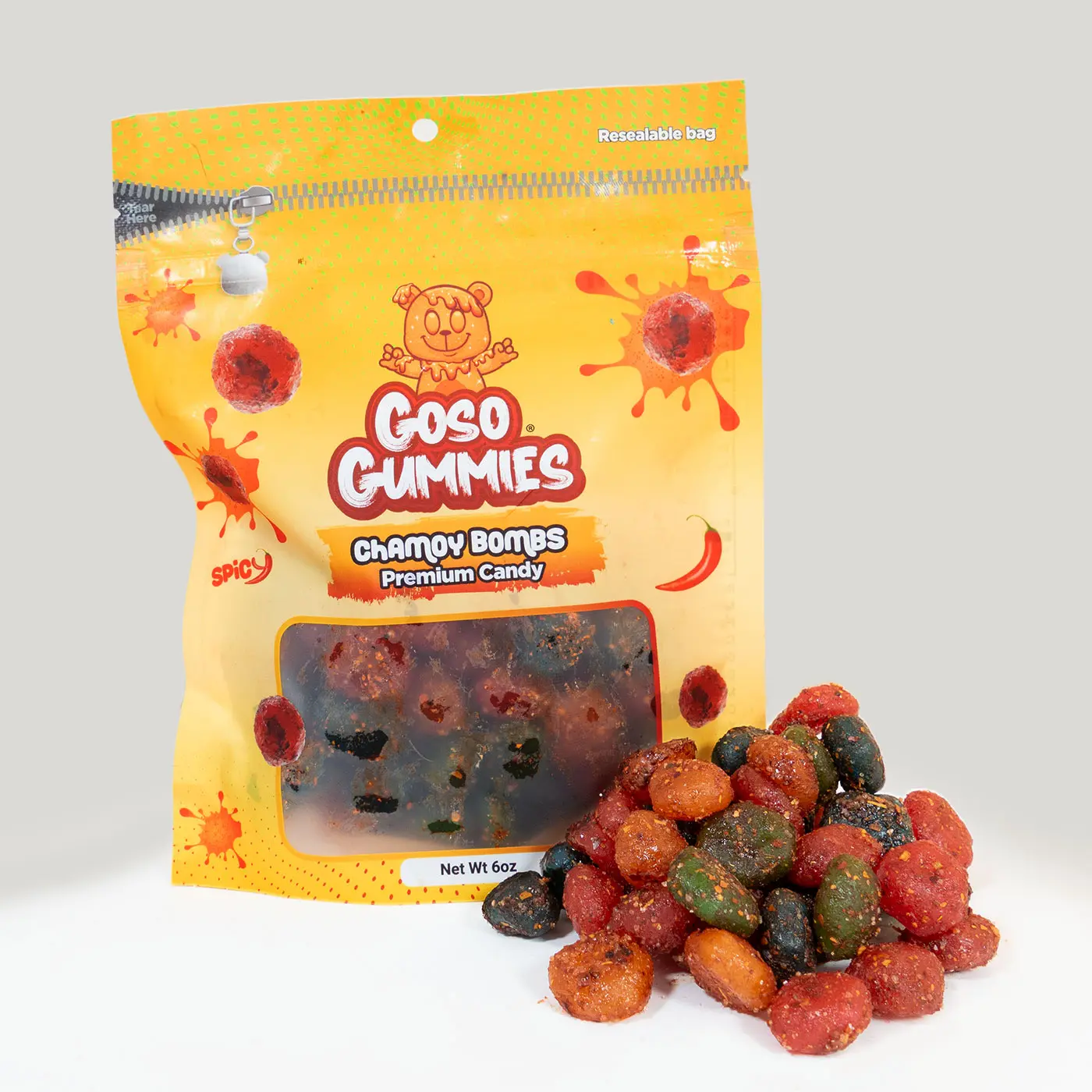 Goso Gummies Spicy Chamoy Viral Gusher Bombs - 6 Ounce Bag - Candy Snack Goso Gummies Spicy Chamoy Viral Gusher Bombs - 6 Ounce Bag - Candy Snack