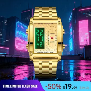 Square fashion men's watch Multi-functional sports watch. Luxurious functions, waterproof functions, luminous dial. Exuding minimalist aesthetics, elegant aura Perfect for everyday wear, holiday gifts for fitness enthusiasts and fashion people