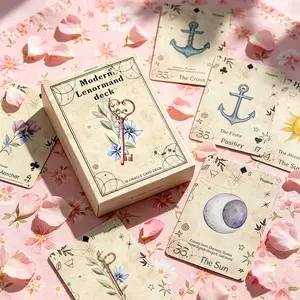 36 Modern Lenormand Oracle Cards, Fun Divination Card Game for Friends and Family, Festive Party Paper Games, Desktop Card Set