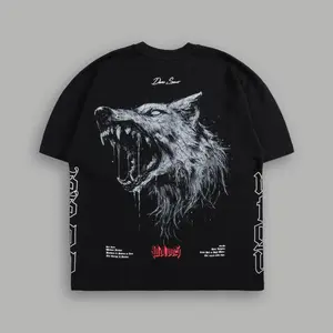 Darc Fenrir "Side By Side" Oversized Tee Cotton Casual Short-Sleeved Men Trendy Brand New Long Printed Top For Men And Women T-shirt Graphic For You Menswear Gym Smooth Tee